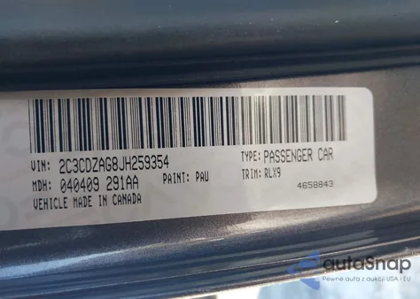 2018 Dodge Challenger Sxt Plus z USA, uszkodzony, nr VIN 2C3CDZAG8JH259354